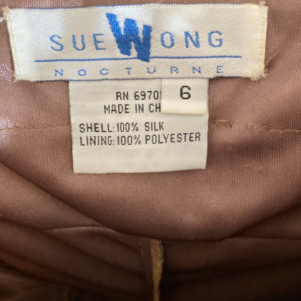 Sue Wong Tan Strapless Elegant Gown - Picture 8 of 8